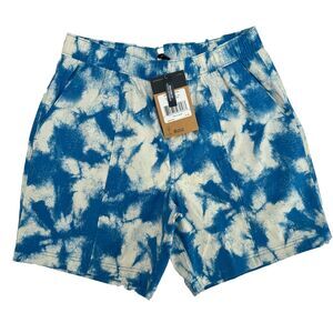 NWT THE NORTH FACE Blue White Tie Dye Cloud Print Shorts Mens Size Small